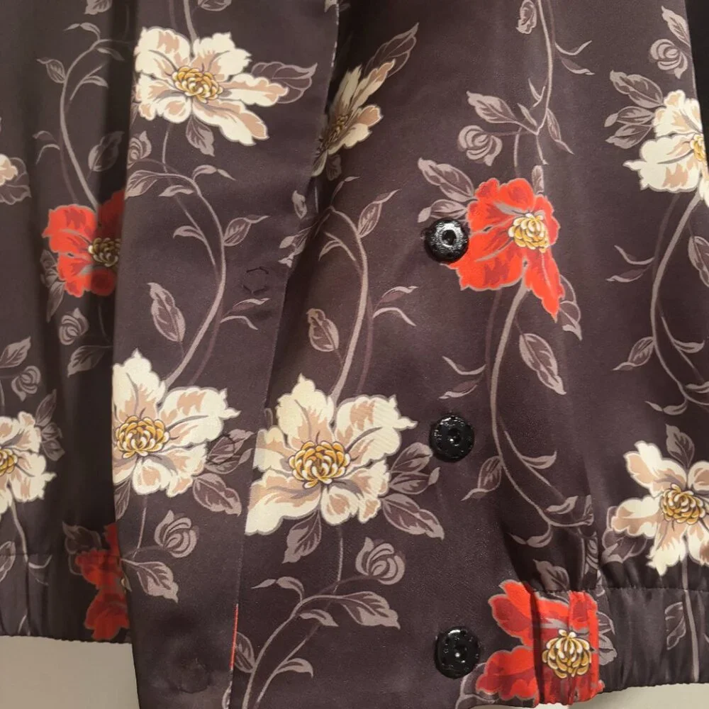 Canvas by Lands' End Size 12 floral kimono like boho jacket/outerwear